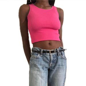 Pink Ribbed Tank
